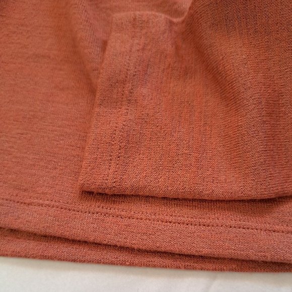 Aritzia WILFRED FREE TOP Sz L light fabric sweater CASUAL CHIC coastal BODYCON - Picture 4 of 8